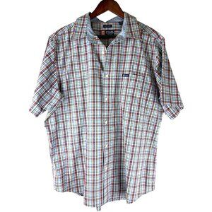 VTG 2000's Preppy CHAPS Big & Tall Short sleeve plaid button down, Men's  XL/TG